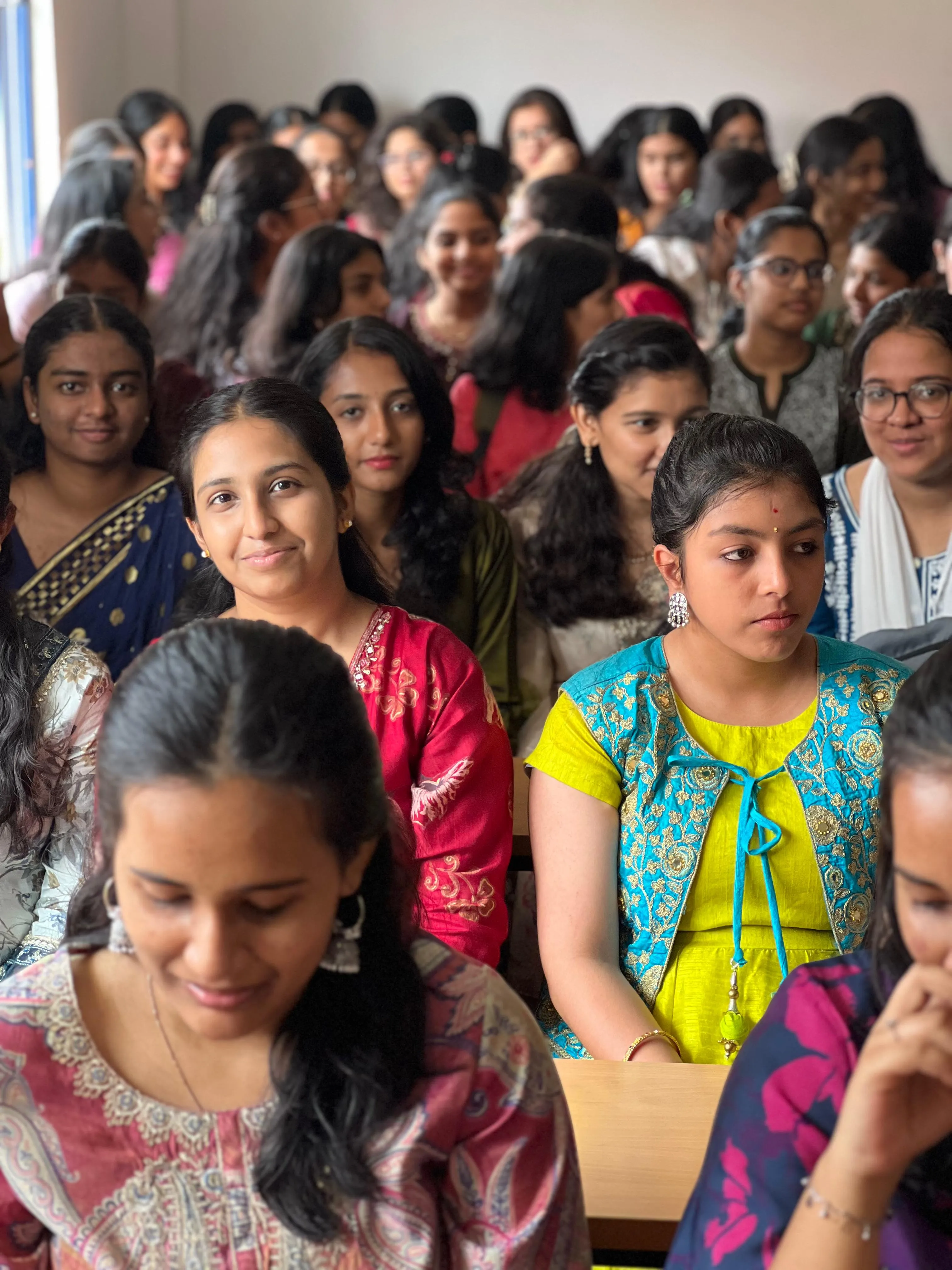 Students attentive in a classroom session